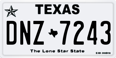 TX license plate DNZ7243