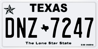 TX license plate DNZ7247
