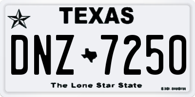 TX license plate DNZ7250