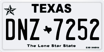 TX license plate DNZ7252