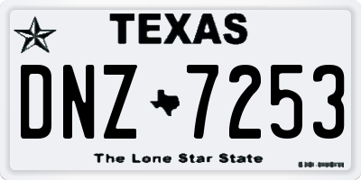 TX license plate DNZ7253