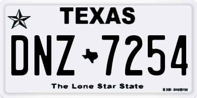TX license plate DNZ7254
