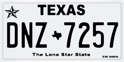 TX license plate DNZ7257