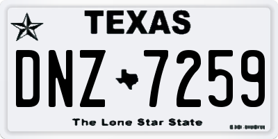 TX license plate DNZ7259