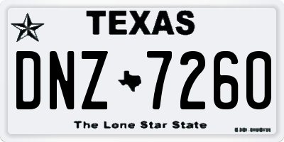 TX license plate DNZ7260