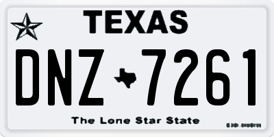 TX license plate DNZ7261