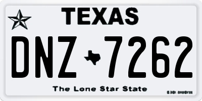 TX license plate DNZ7262