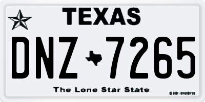TX license plate DNZ7265
