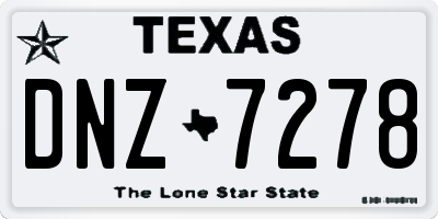 TX license plate DNZ7278