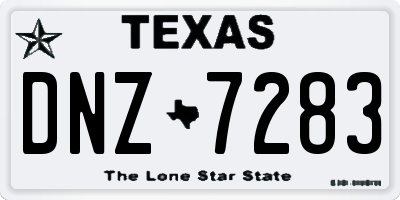 TX license plate DNZ7283