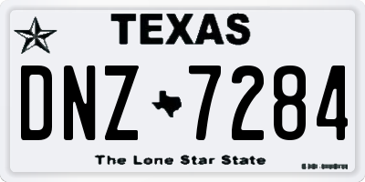 TX license plate DNZ7284