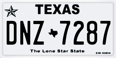 TX license plate DNZ7287