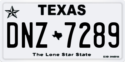 TX license plate DNZ7289