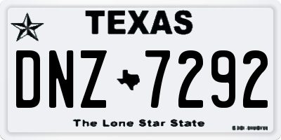 TX license plate DNZ7292