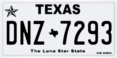 TX license plate DNZ7293