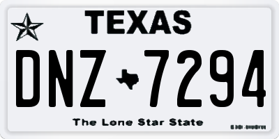 TX license plate DNZ7294