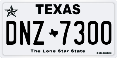 TX license plate DNZ7300