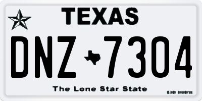 TX license plate DNZ7304