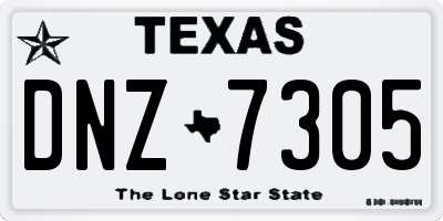 TX license plate DNZ7305