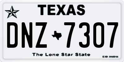 TX license plate DNZ7307
