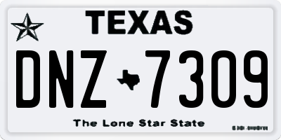 TX license plate DNZ7309