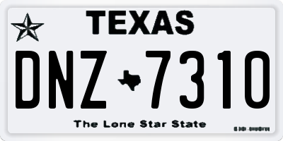 TX license plate DNZ7310