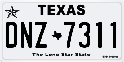 TX license plate DNZ7311