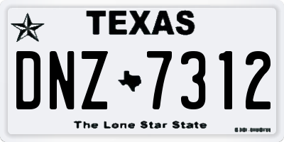 TX license plate DNZ7312