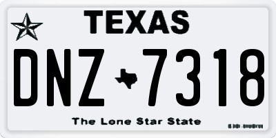TX license plate DNZ7318