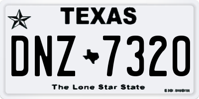TX license plate DNZ7320
