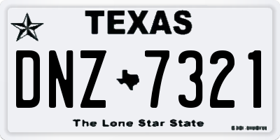 TX license plate DNZ7321