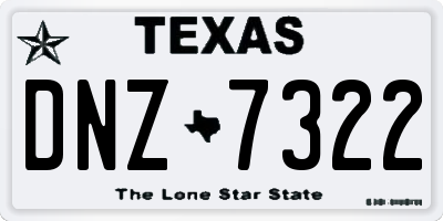 TX license plate DNZ7322