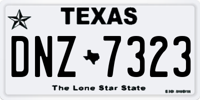TX license plate DNZ7323