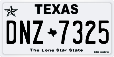 TX license plate DNZ7325