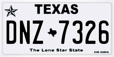 TX license plate DNZ7326