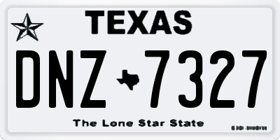 TX license plate DNZ7327