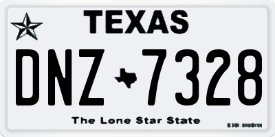TX license plate DNZ7328