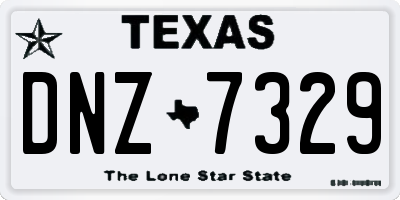 TX license plate DNZ7329