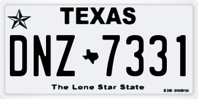 TX license plate DNZ7331