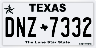 TX license plate DNZ7332