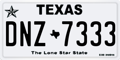 TX license plate DNZ7333