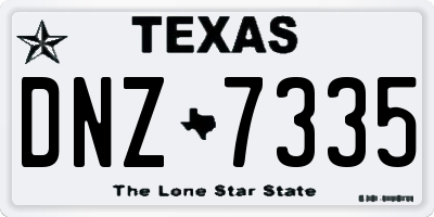 TX license plate DNZ7335