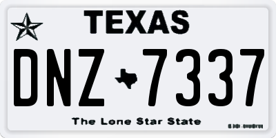 TX license plate DNZ7337