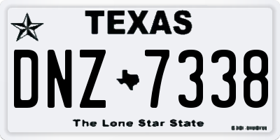 TX license plate DNZ7338