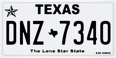 TX license plate DNZ7340