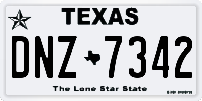 TX license plate DNZ7342