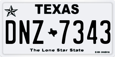 TX license plate DNZ7343
