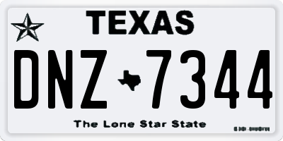 TX license plate DNZ7344