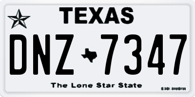 TX license plate DNZ7347