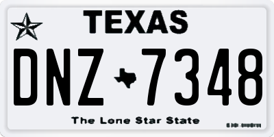 TX license plate DNZ7348